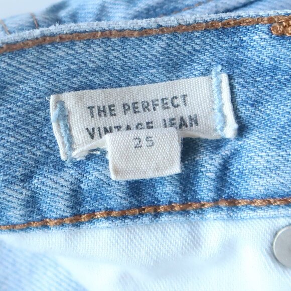 Madewell The Perfect Vintage Jean Light Wash High Rise Distressed Straight 25 - Picture 5 of 10